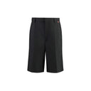 Black Polyester Bermuda Shorts