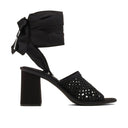 Black Fabric Strap-On Sandals