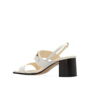 White Calfskin Platform Sandals