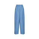 Blue Linen Casual Pants