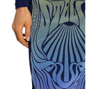 Blue Polyamide Midi Skirt