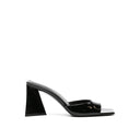 Black Calfskin Platform Sandals