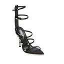 Black Calfskin Stiletto Heel Sandals