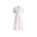 White Cotton Casual Dress