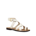 White Calfskin Flat Sandals