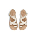 White Calfskin Flat Sandals