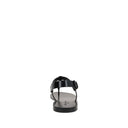 Black Calfskin Flat Sandals