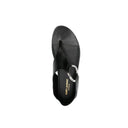 Black Calfskin Flat Sandals