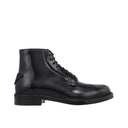 Black Calfskin Lace-Up Boots