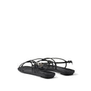 Black Calfskin Strap-On Sandals