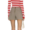 Beige Polyester Short And Mini Shorts