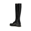 Black Calf Leather Bos Taurus Flat Boots