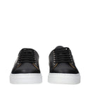 Black Leather Low Top Sneakers