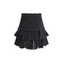 Black Cotton Mini Skirt