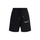 Black Cotton Bermuda Shorts