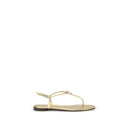 Gold Calf Leather Bos Taurus Flat Sandals