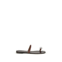 Brown Calf Leather Bos Taurus Flat Sandals