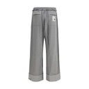 Gray Rayon Casual Pants