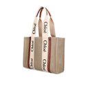 Beige Linen Tote Bag