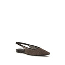 Brown Calf Leather Bos Taurus Ballet Flats