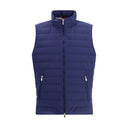Blue Polyester Sleveless Jacket