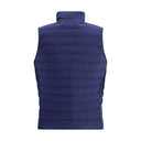 Blue Polyester Sleveless Jacket