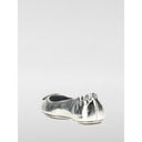 Silver Leather Ballet Flats