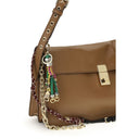 Beige Calf Leather Bos Taurus Shoulder Bag