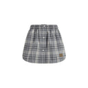 Gray Cotton Mini Skirt
