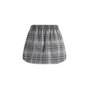 Gray Cotton Mini Skirt
