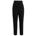 Black Polyester Casual Pants
