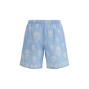 Light Blue Polyamide Bermuda Shorts