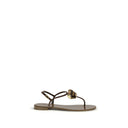 Brown Stainless Steel Flat Sandals