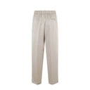 Beige Acetate Casual Pants