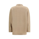 Beige Fleece Wool Dress Shirt