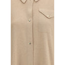 Beige Fleece Wool Dress Shirt