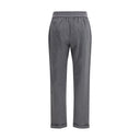 Gray Cotton Casual Pants