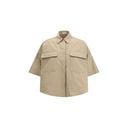 Beige Cotton Shortsleeve Shirt