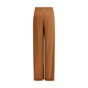 Beige Viscose Casual Pants