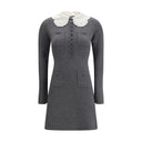Gray Cotton Casual Dress