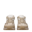 Beige Fabric Low Top Sneakers