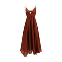 Bordeaux Silk Long Dress