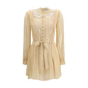 Cream Viscose Casual Dress