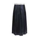 Blue Acetate Midi Skirt