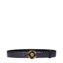 Gray Leather Regular Belt