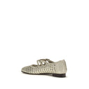 Silver Calf Leather Bos Taurus Ballet Flats