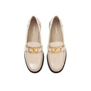 White Calfskin Slip-On Loafers