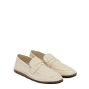 White Calfskin Slip-On Loafers