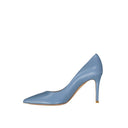Blue Leather High Heel Pumps