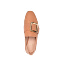 Beige Calfskin Slip-On Loafers
